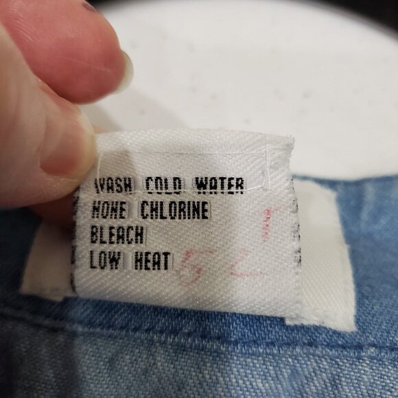 Dominion Apparel Vest Women Size XL Blue Jean Denim Embroidered Red White Stars - Picture 6 of 8